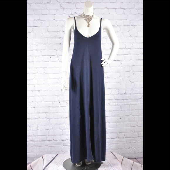 Plus V-Neck Cami Maxi Dresses W/ Pockets 1X,2X, 3X - Picture 5 of 8